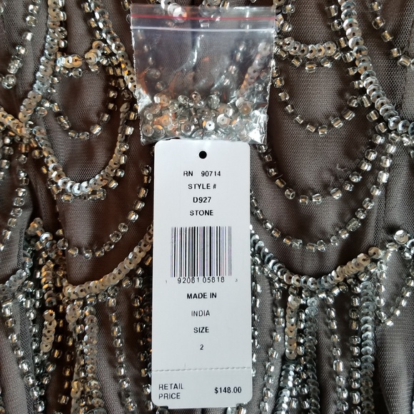 Pisarro Nights Beaded Seqiun Mesh Sheath Dress - Picture 4 of 8